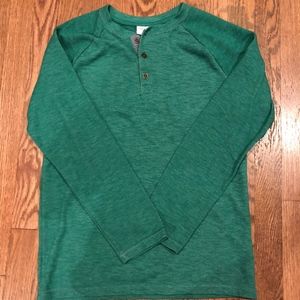 Boys Green Long Sleeve Cat & Jack Henley Tee
